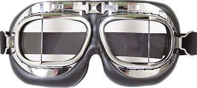 Thumbnail: WW2 Style Flying Goggles Split Lens Type, Chrome and Leather look design. padded