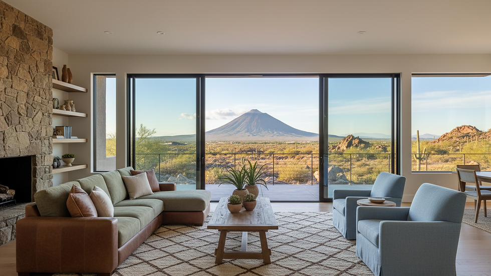 Eye-level view of a clean and bright living room ready for sale