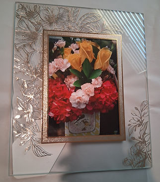 Glass Frame with Gold Etchings 5X7 Hydrangeas.jpg