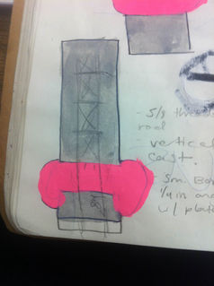 Process Shots of the pink and concrete piece