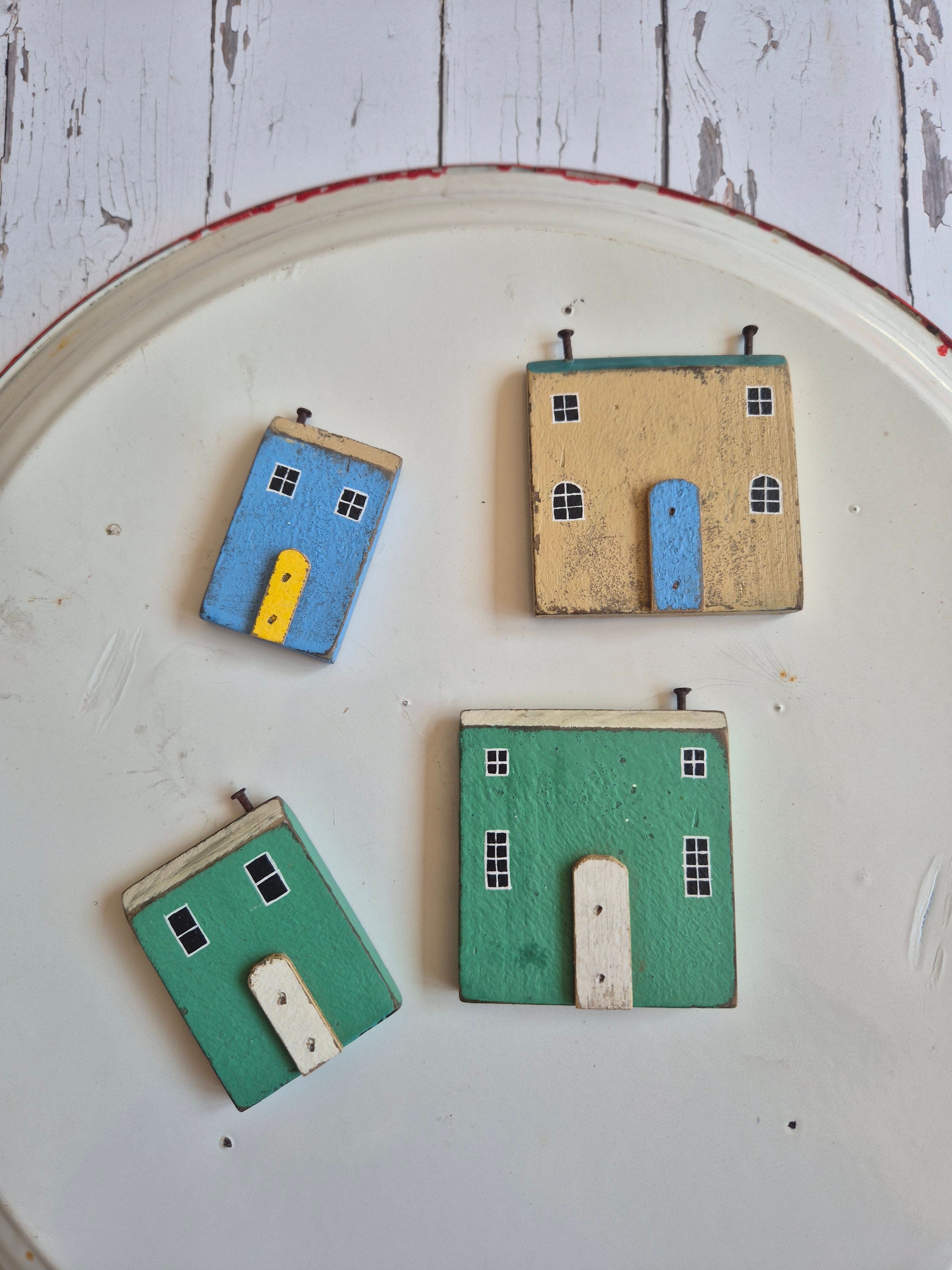 Mini Wooden House Magnet