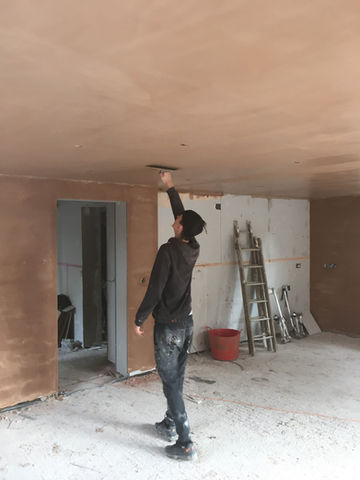 A professional plastering ceiling