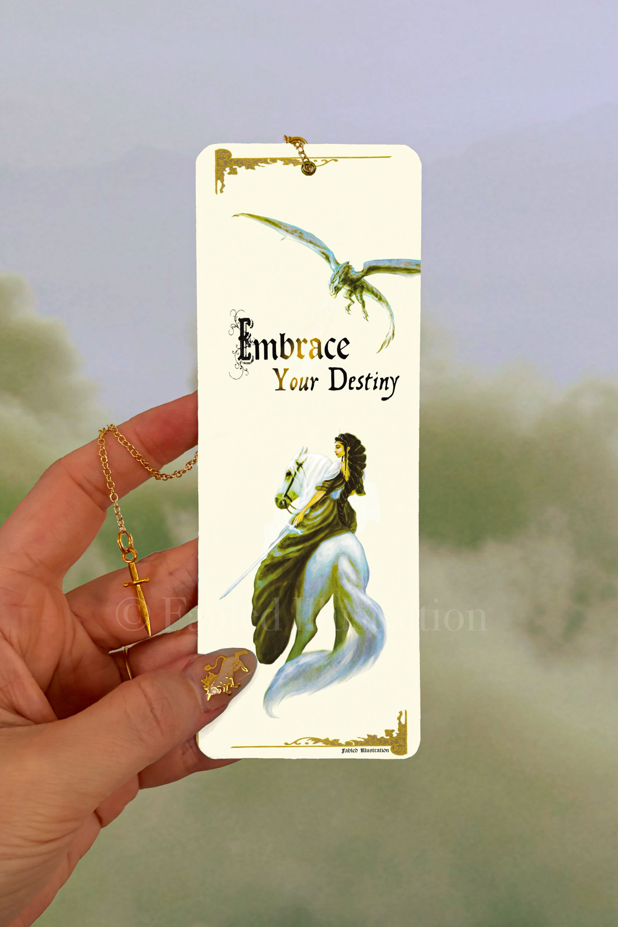 Medieval Lady Knight Charmed Bookmark