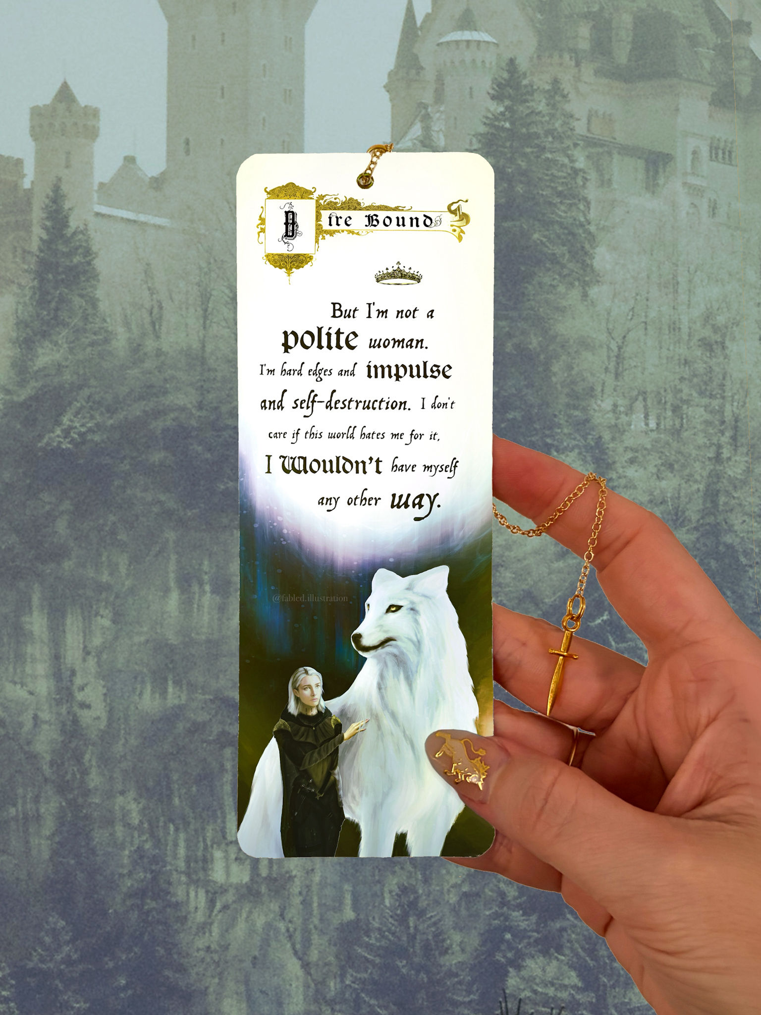 Officially Licensed Dire Bound Charmed Bookmark - Meryn and Anassa