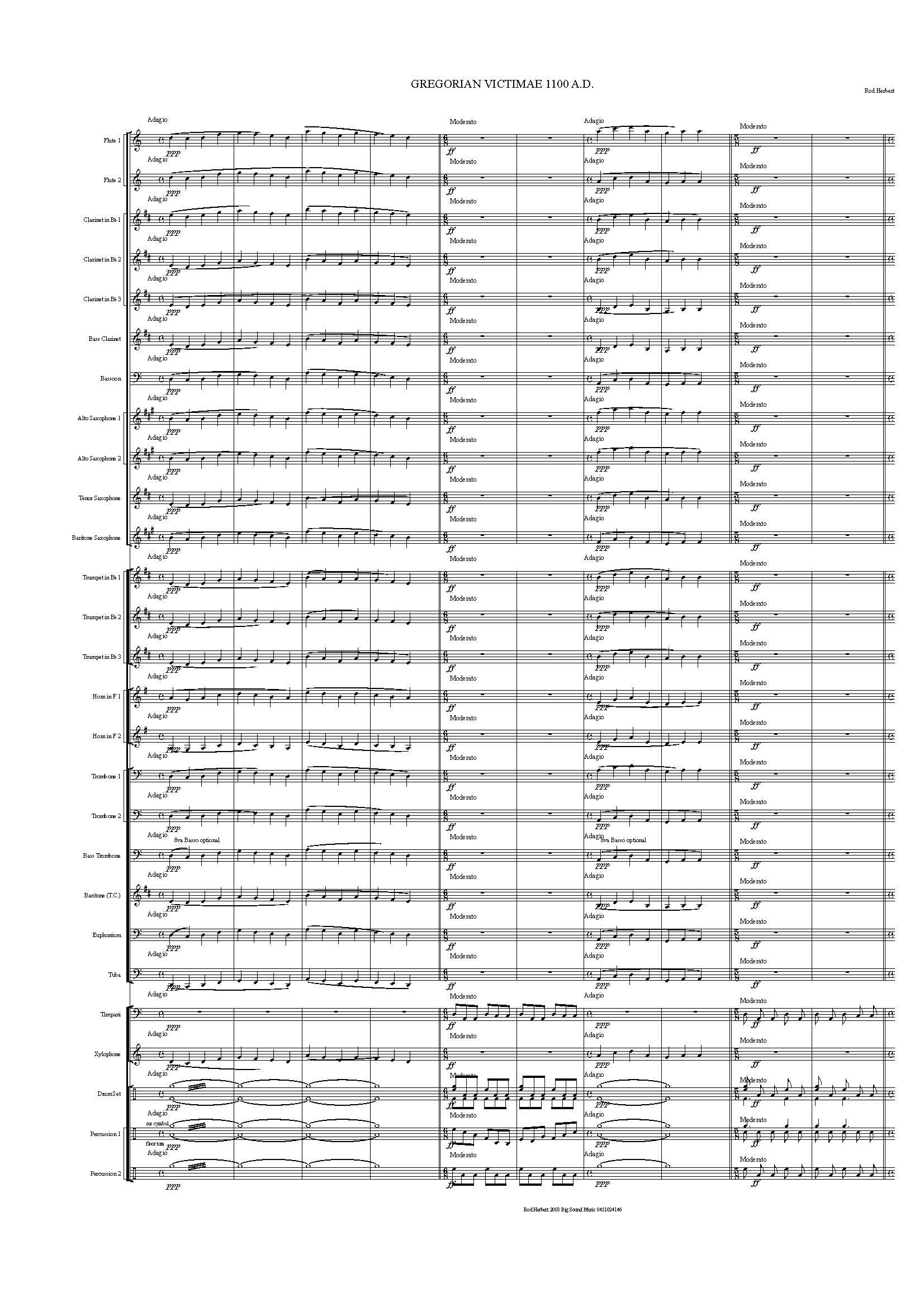 Symphonic Winds - GREGORIAN VICTIMAE 1100.A.D.    PDF Digital Download