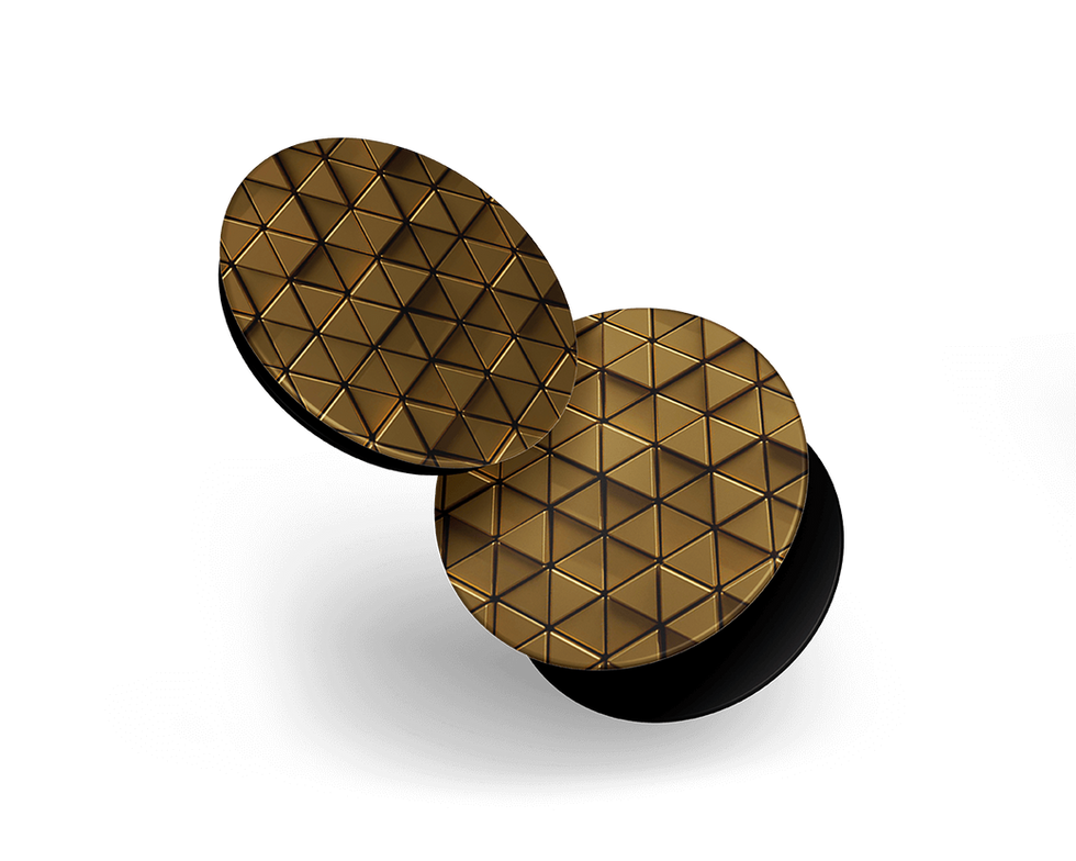 Golden Pop Socket with faceted triangular texture
