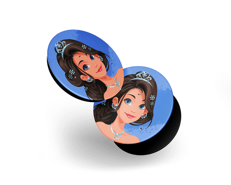 Pop Socket design with cartoon woman wearing tiara