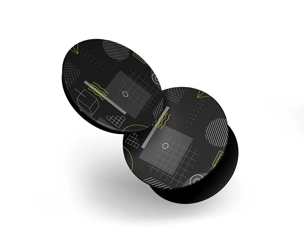 Pop Socket D130, dark geometric pattern