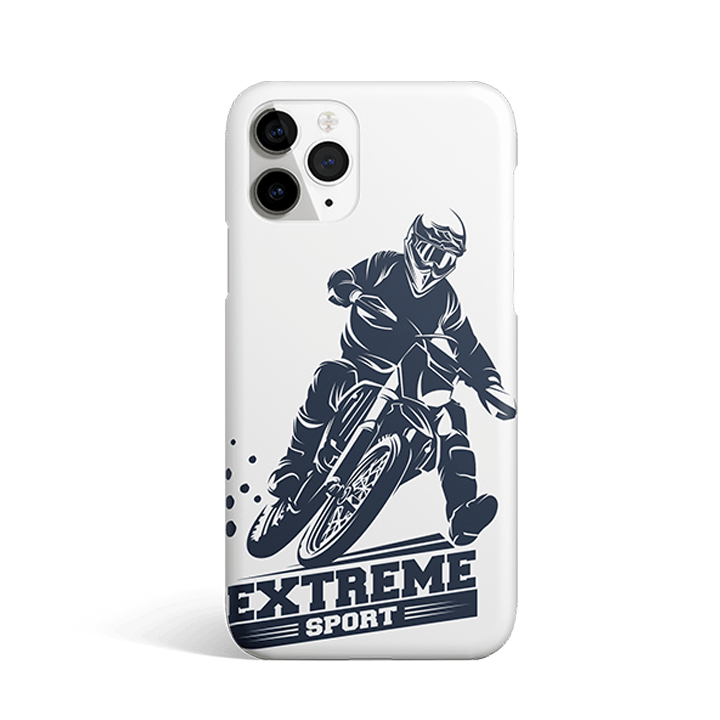 White phone case, motocross rider, 'EXTREME SPORT'