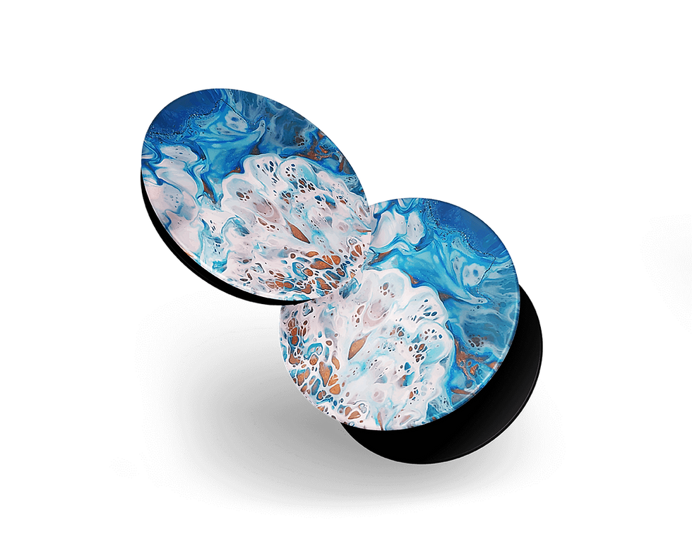 Pop Socket D130 blue, white, copper swirl