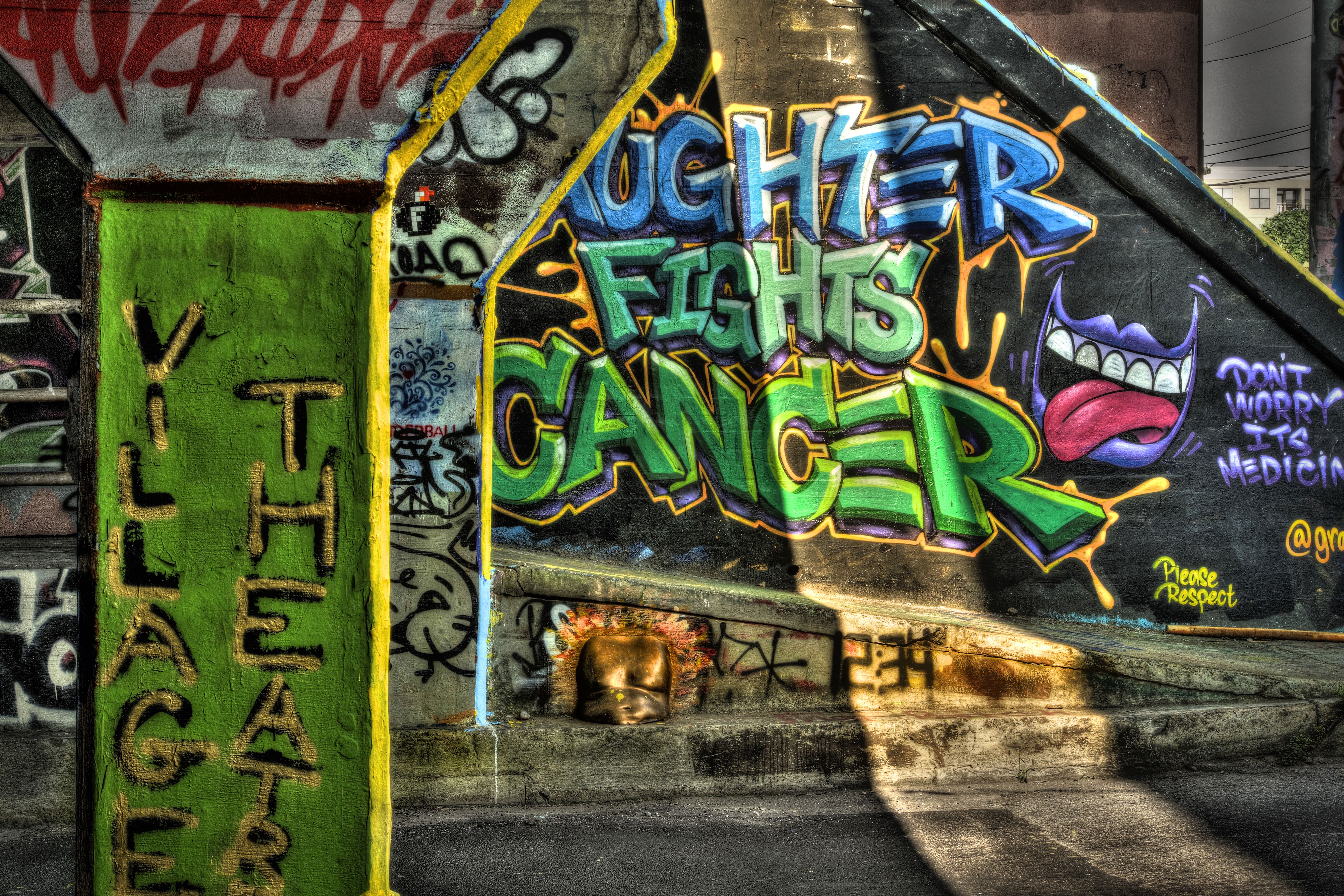 'Laughter Fights Cancer' Graffiti