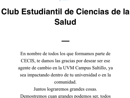 Bienvenidos, Nuevos Integrantes de CECIS. 