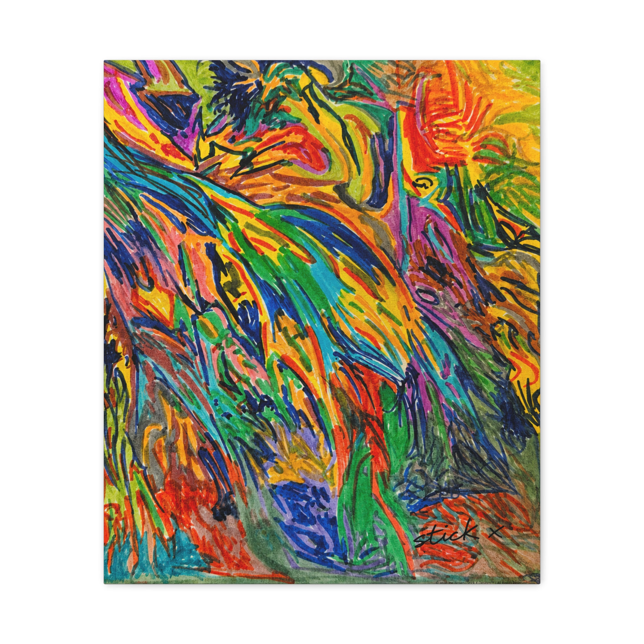 Abstract Rainbow Burst Canvas Wall Art — Vibrant Stretched Matte Canvas