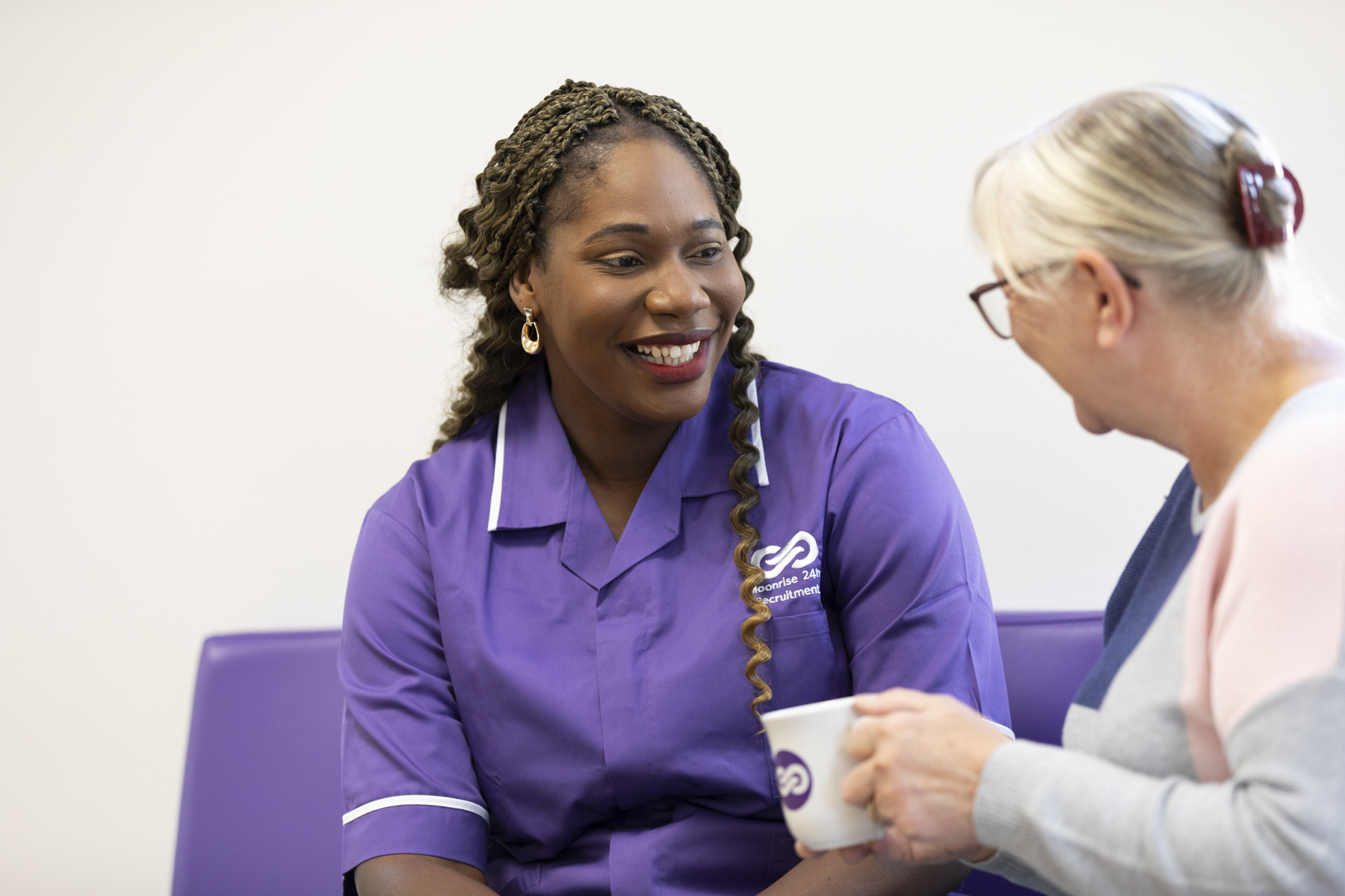 Caregiver and client sharing a moment