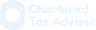 Chartered Tax Adviser logo, white text on a black background, professional services.