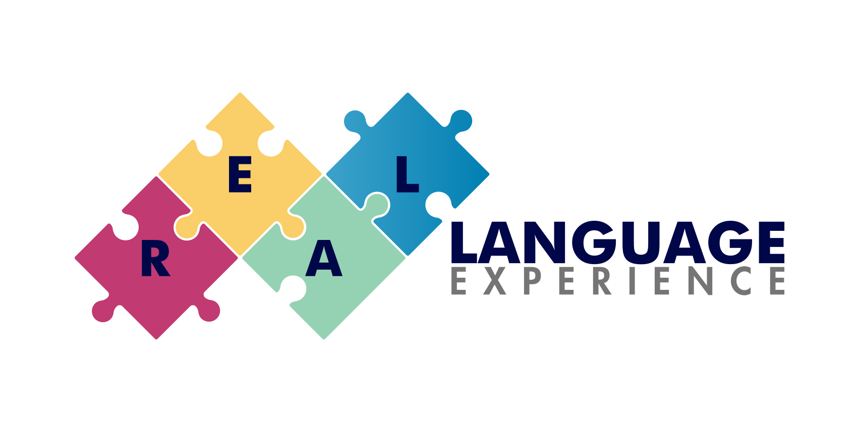 REAL Language Experience logo with puzzle pieces
