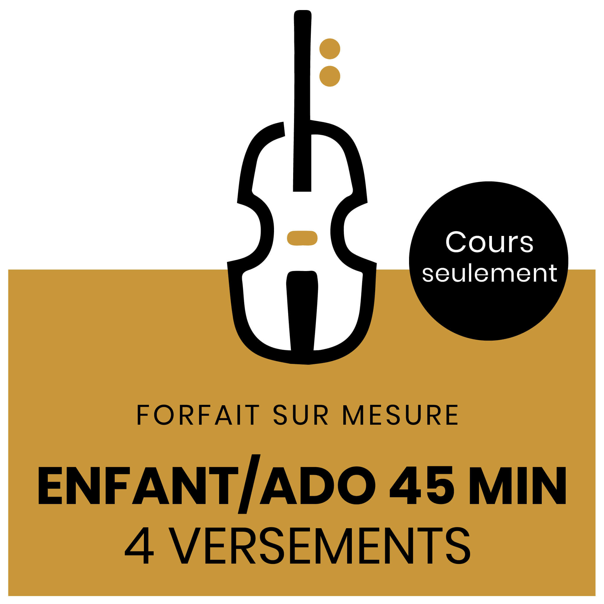 Cours enfant/ado 45 minutes 4 versements