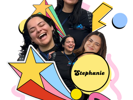 Stephanie sharing a lighthearted moment with herself