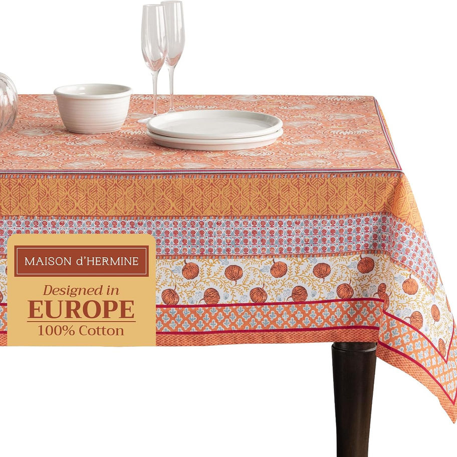 Maison D'Hermine 100% cotton tablecloth, Designed in Europe