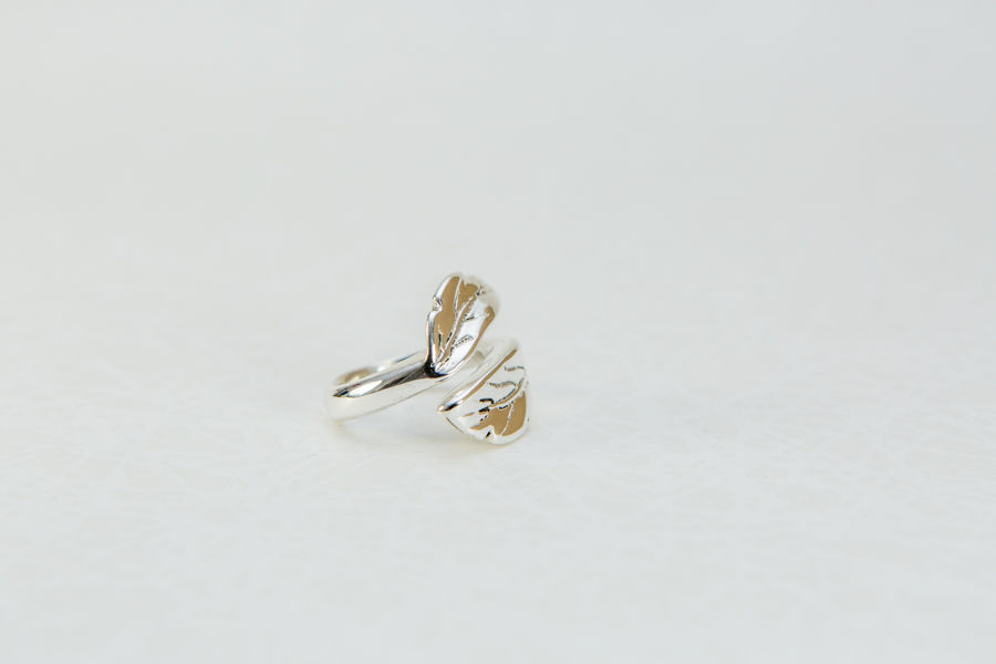 Miniature : Bague Feuilles Unique en Argent Sterling