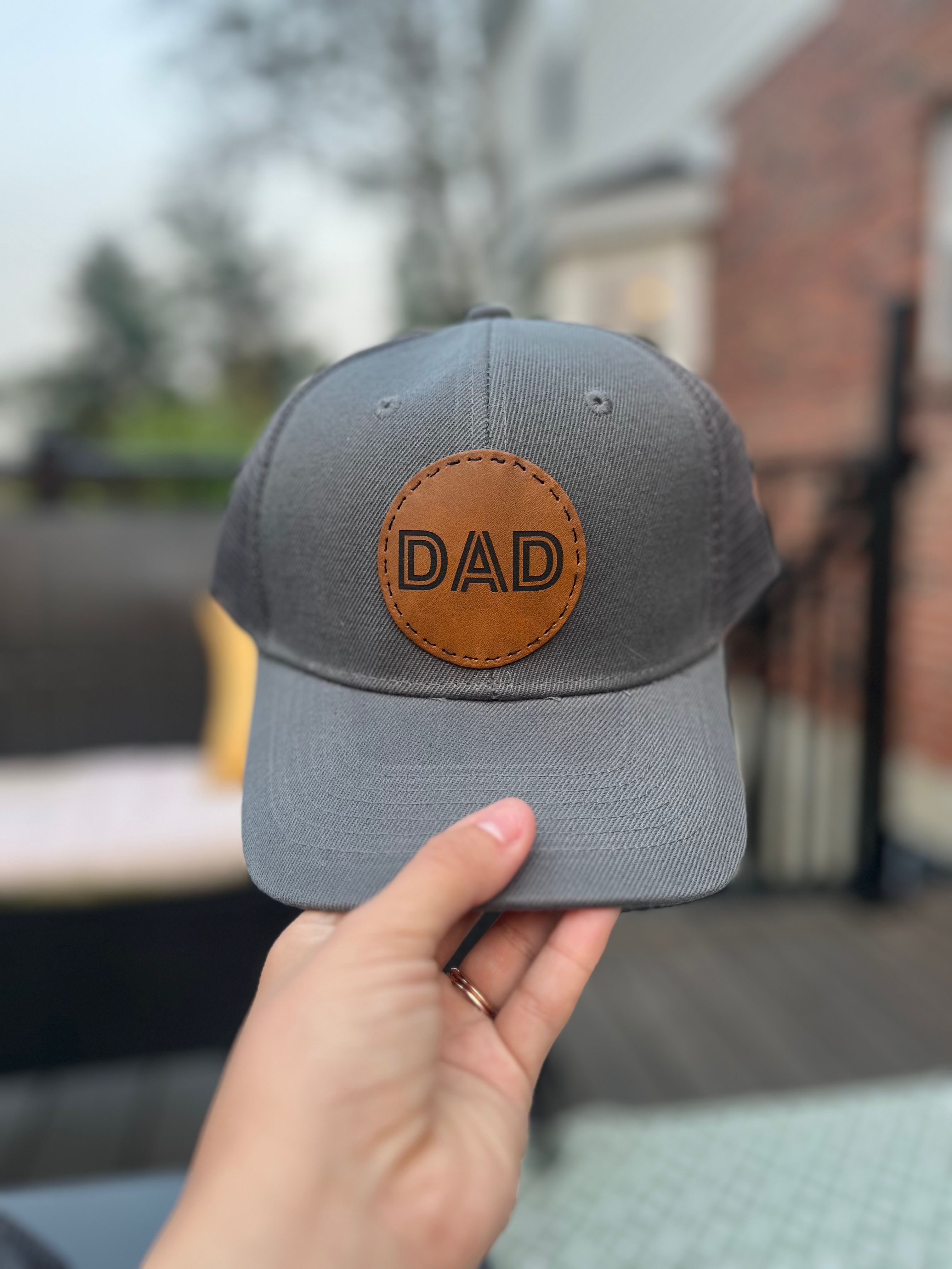 Trendy "Dad" Hat with Leather Patch