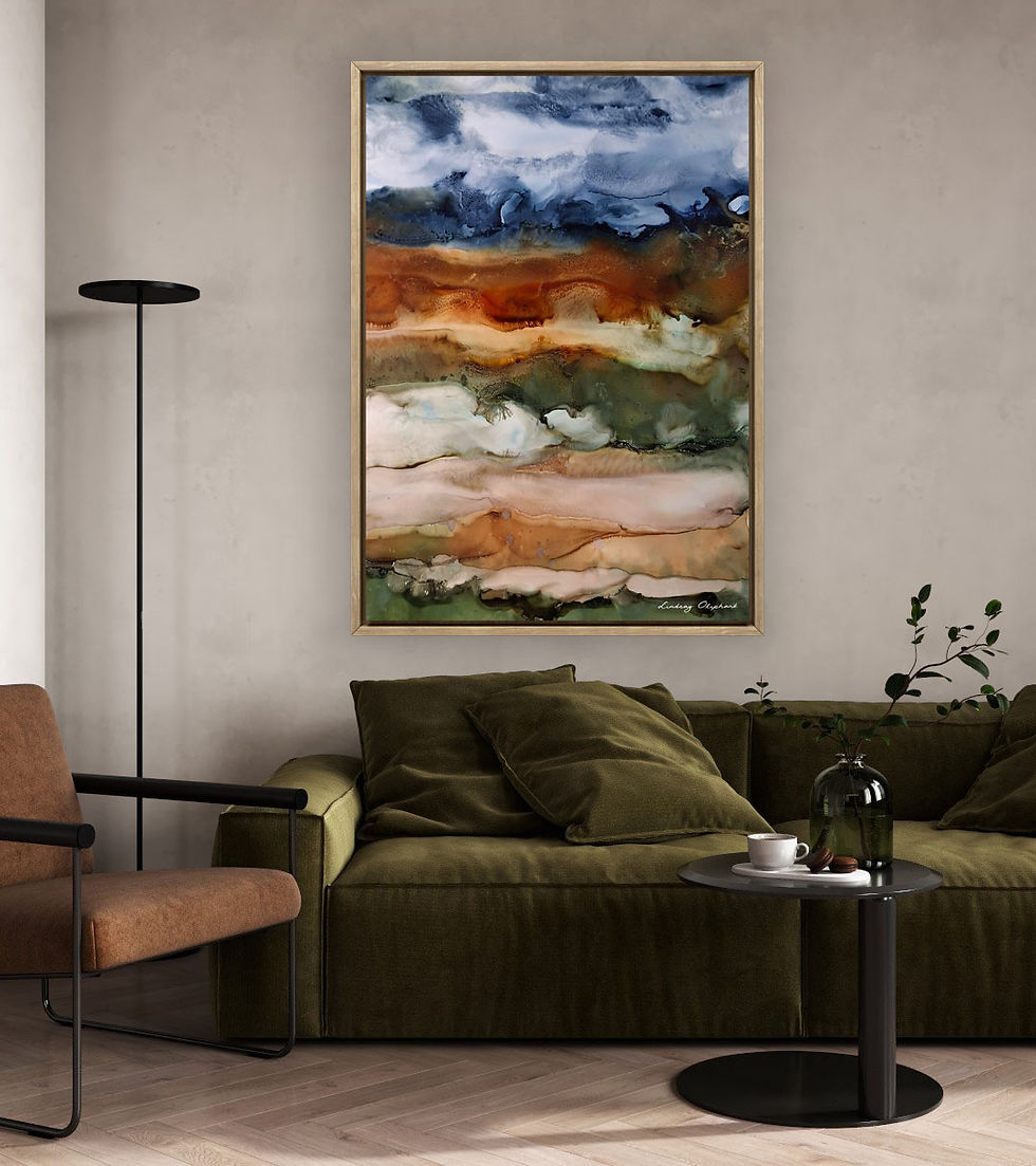 Thumbnail: Layers of the Lake District - Framed Canvas Print