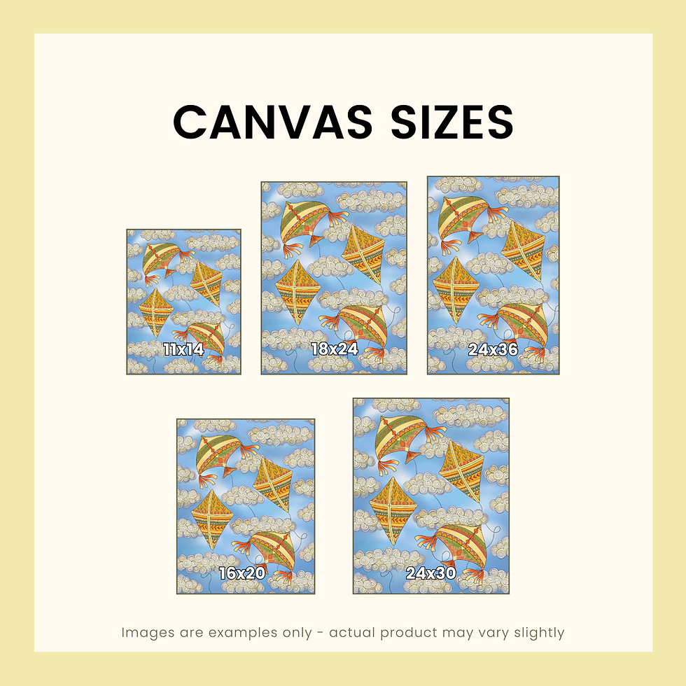 Thumbnail: Kites, Kite Flying, Pre Drawn Canvas, Canvas Art