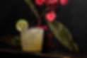 A margarita with a lime wheel