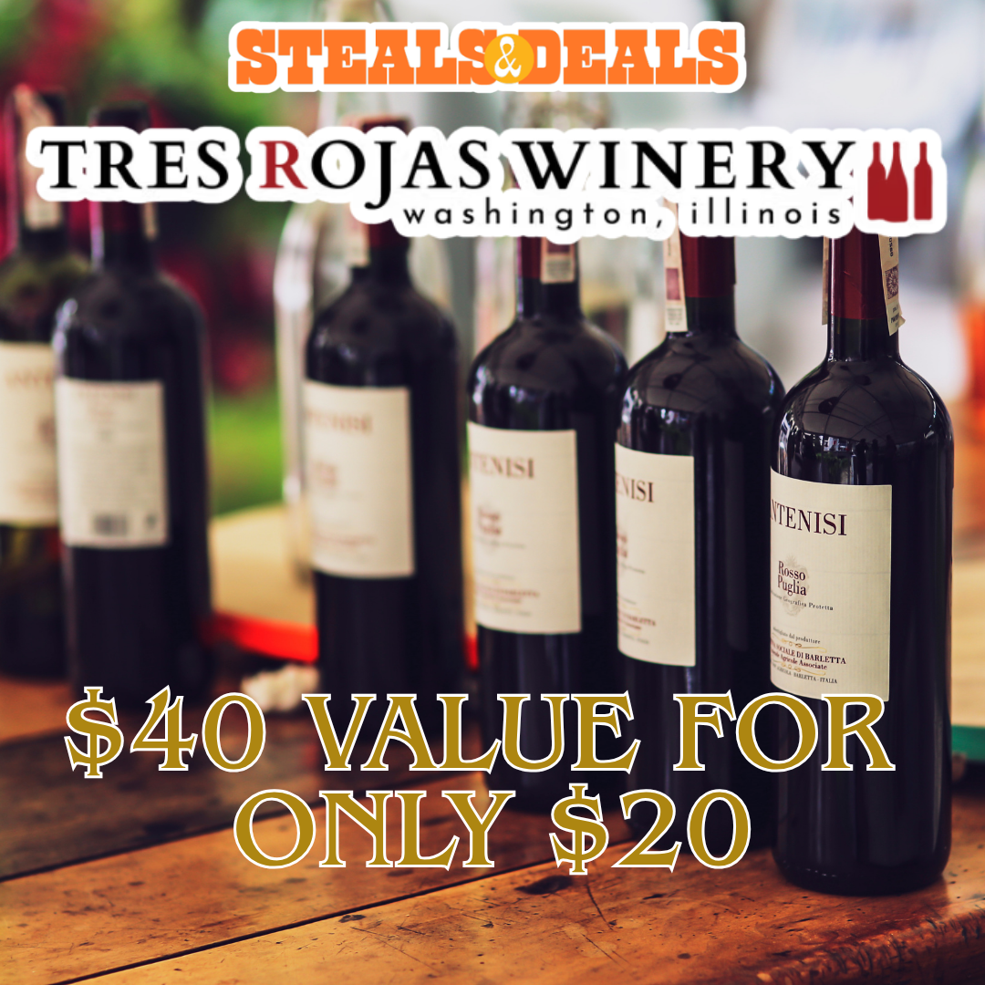 Tres Rojas Winery $40 Value for $20