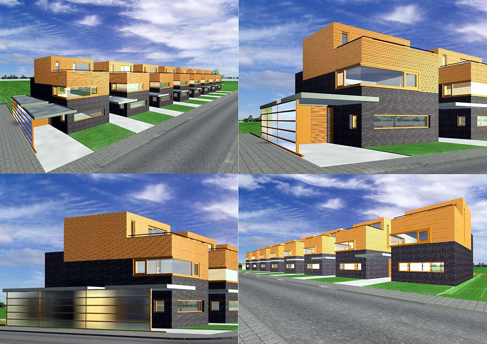 8 geschakelde villa's, studie 2003