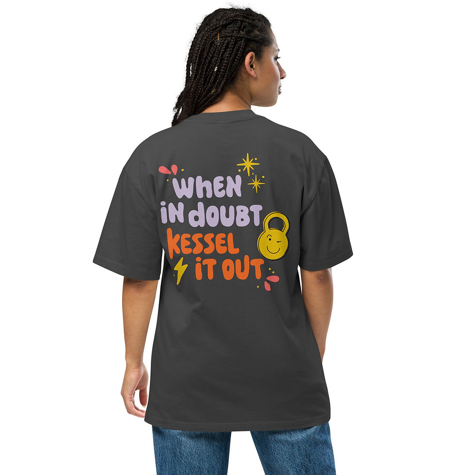 Miniaturbild: Oversized faded t-shirt "when in doubt kessel it out" faded black