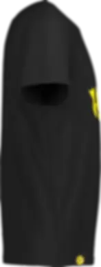 Seitenansicht des schwarzen T-Shirts