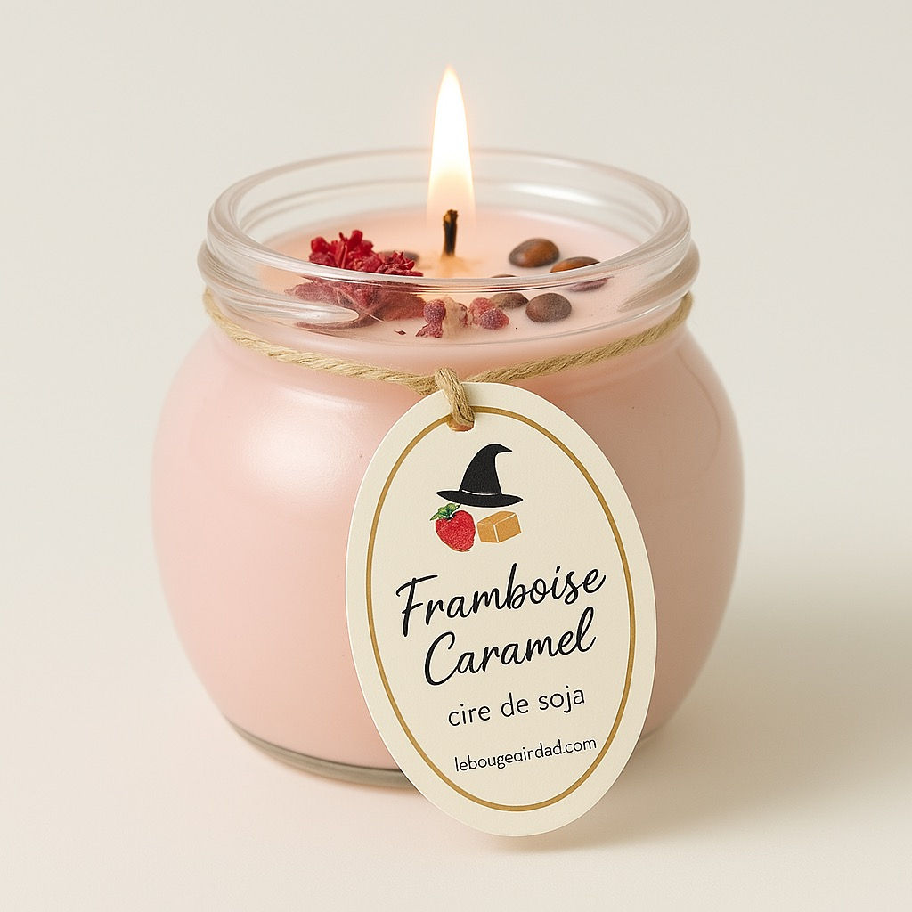 Bougie petit chaudron avec pierres précieuses 400g