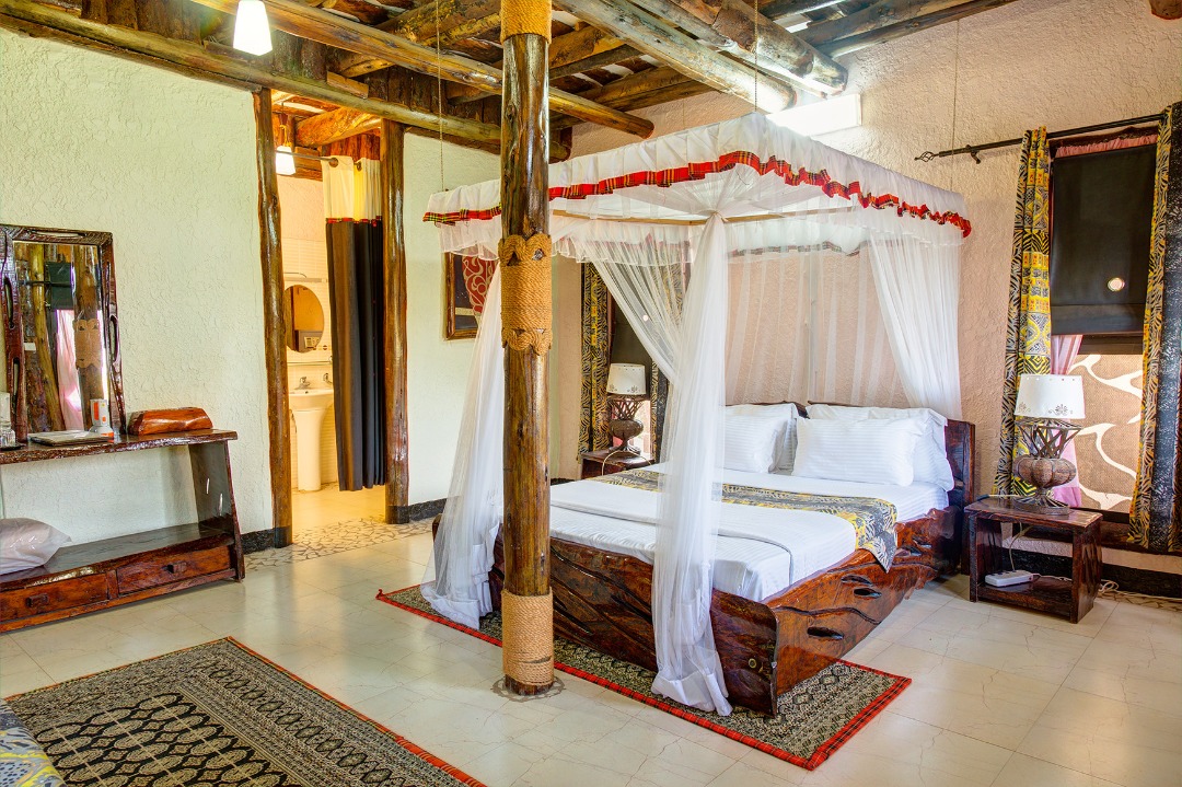 Cottage bedroom at Manyara Wildlife Safari Lodge