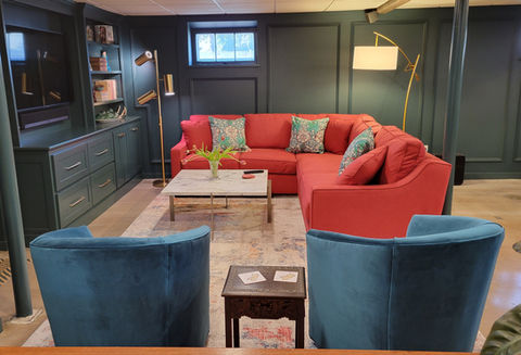 Audrey's Interiors Cape Cod Basement Remodel 