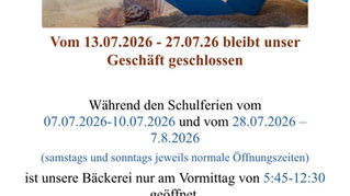 SPEZIELLE ÖFFNUNGSZEITEN SOMMER