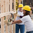 Volunteers on Construction Site