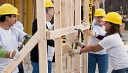 Volunteers on Construction Site