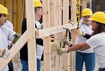 Volunteers on Construction Site