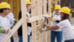 Volunteers on Construction Site