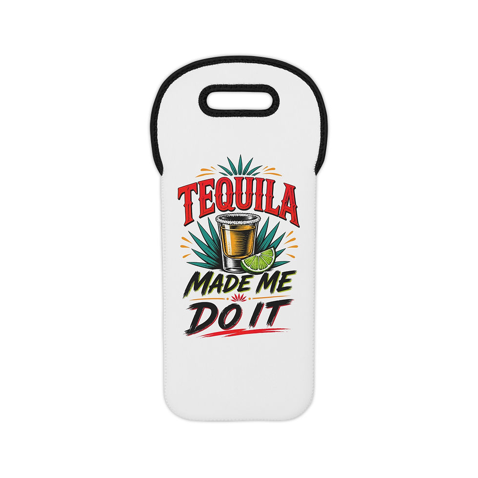 Thumbnail: Bottle Tote  "Tequila Made Me Do It" Insulated Bottle Carrier