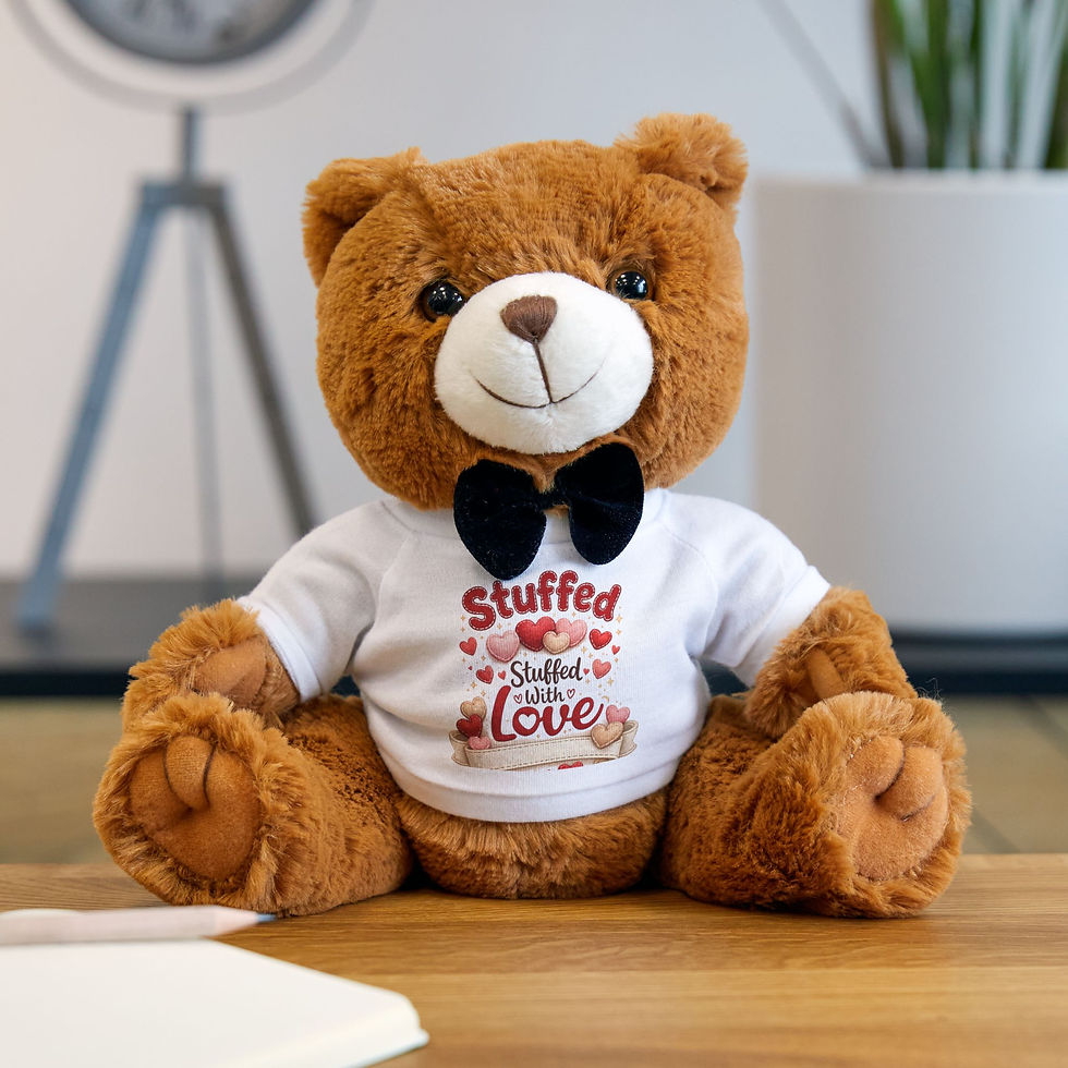 Thumbnail: Plush Teddy with 'Stuffed with Love' T‑Shirt 