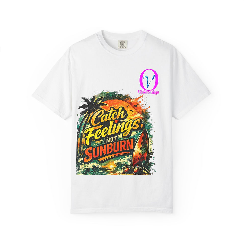Thumbnail: Catch Feelings Not Sunburn T-Shirt , Retro Surf Beach Graphic Tee