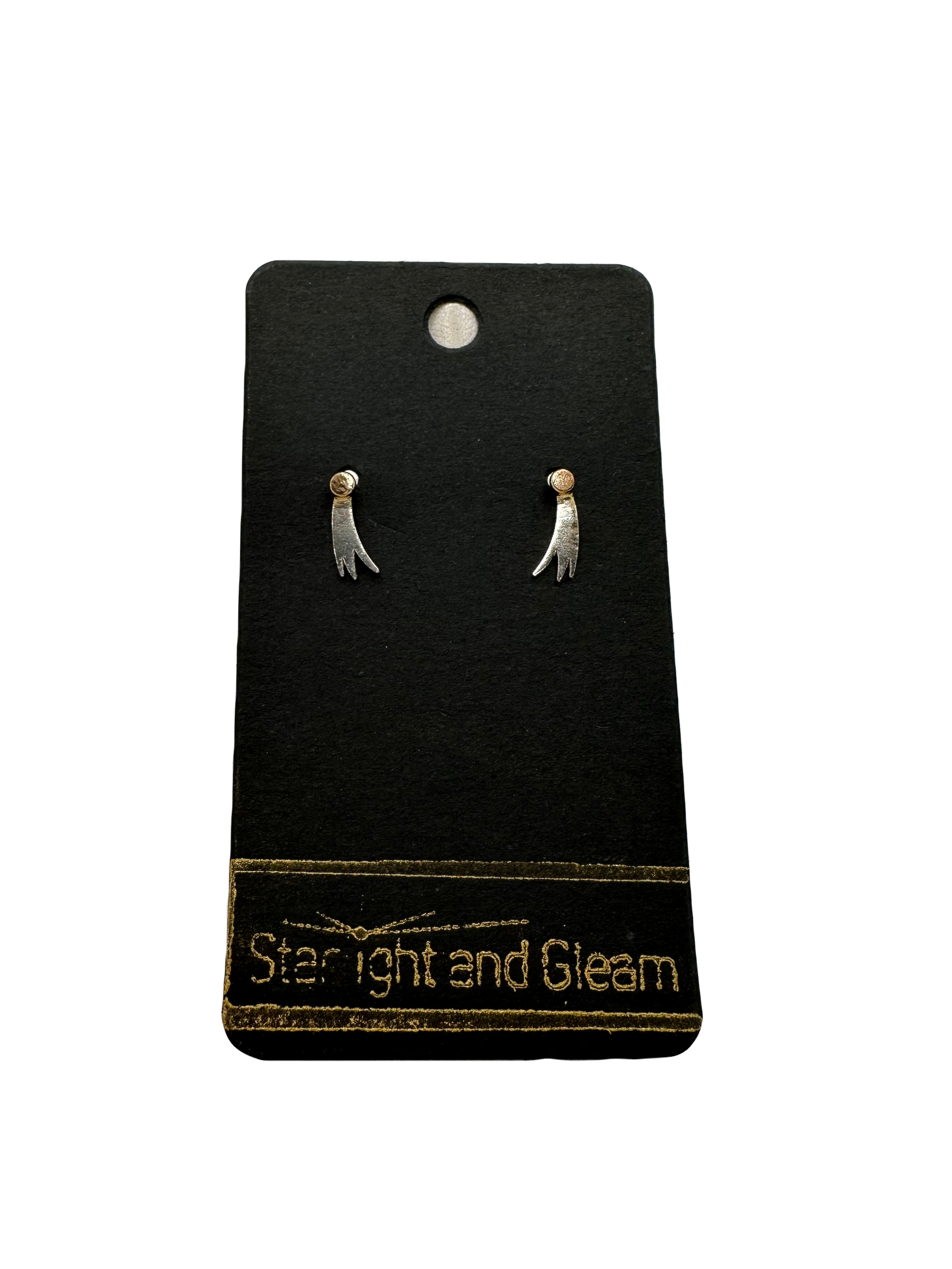 Shooting Star Earrings- 14K Gold and Sterling Silver