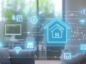 Illustration of a home HEMS screen orchestrating EV charging, heat pump, PV, and battery in sync with a grid signal to reduce peaks and save costs.