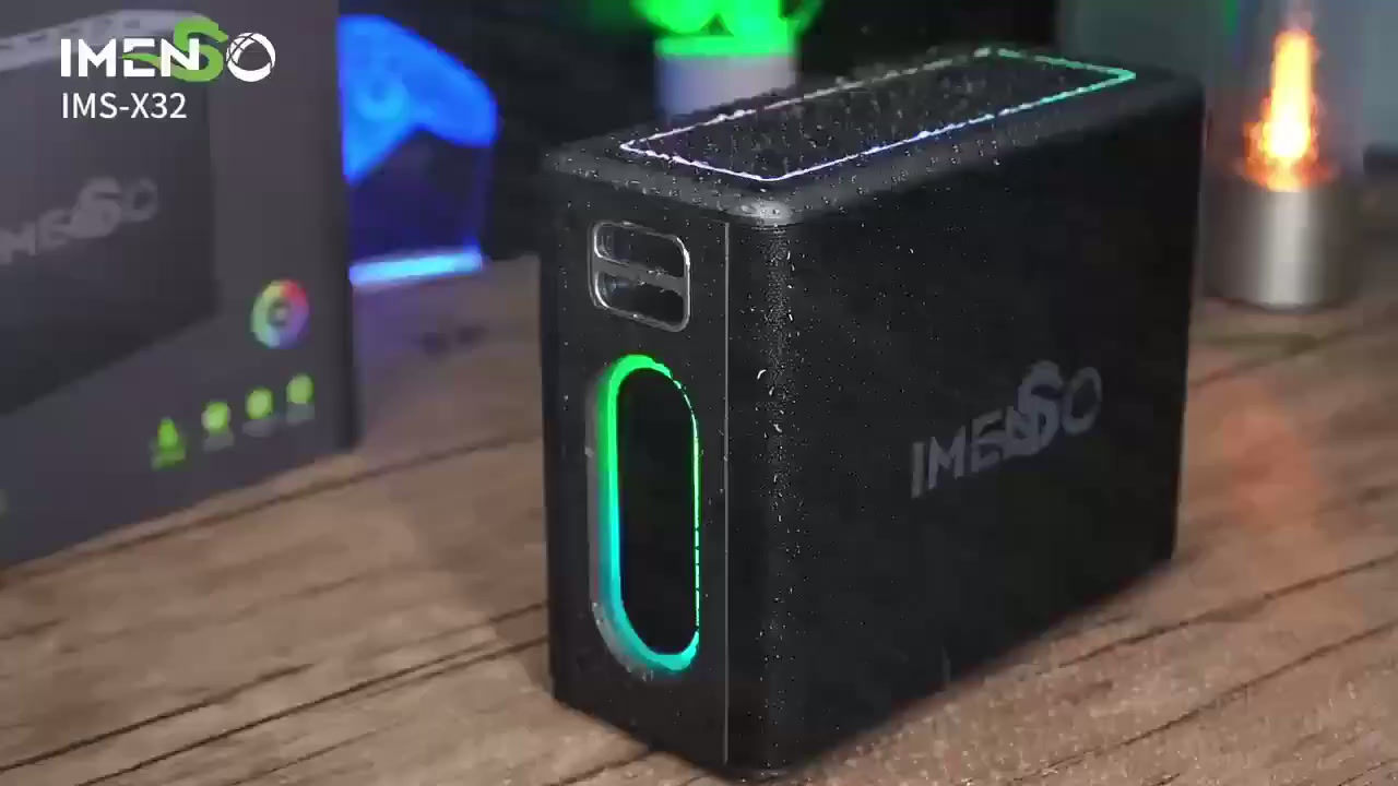 CAIXA DE SOM FUNÇÃO KARAOKÊ 120W COM 2 MICROFONES SEM FIO IMS-X32