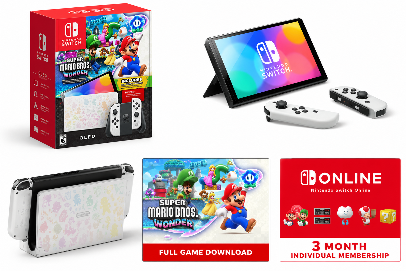 Nintendo Switch OLED 64Gb + Super Mario Wonder + 3 meses de NSO