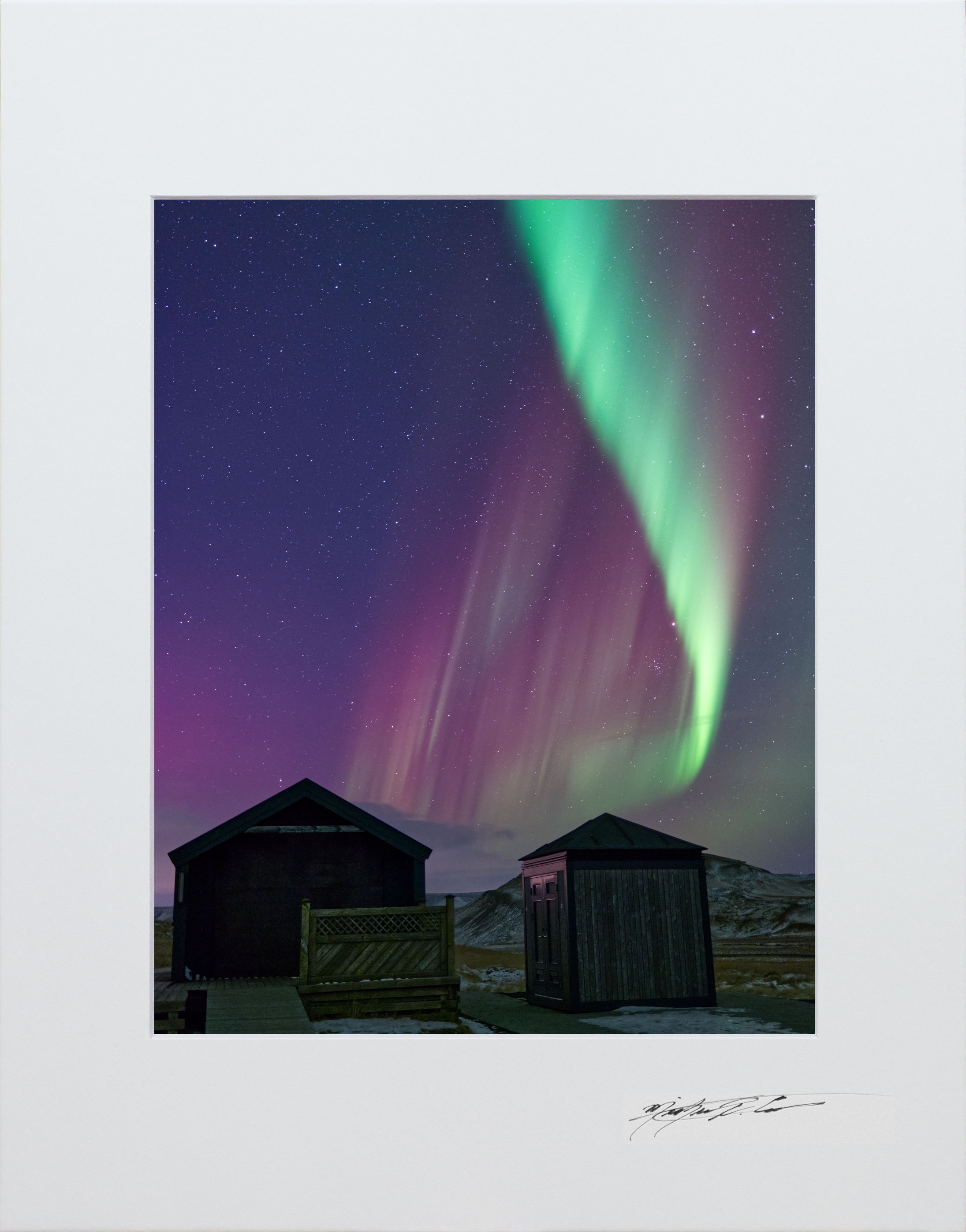 Auroras, Iceland, 8x10 matted to 11x14