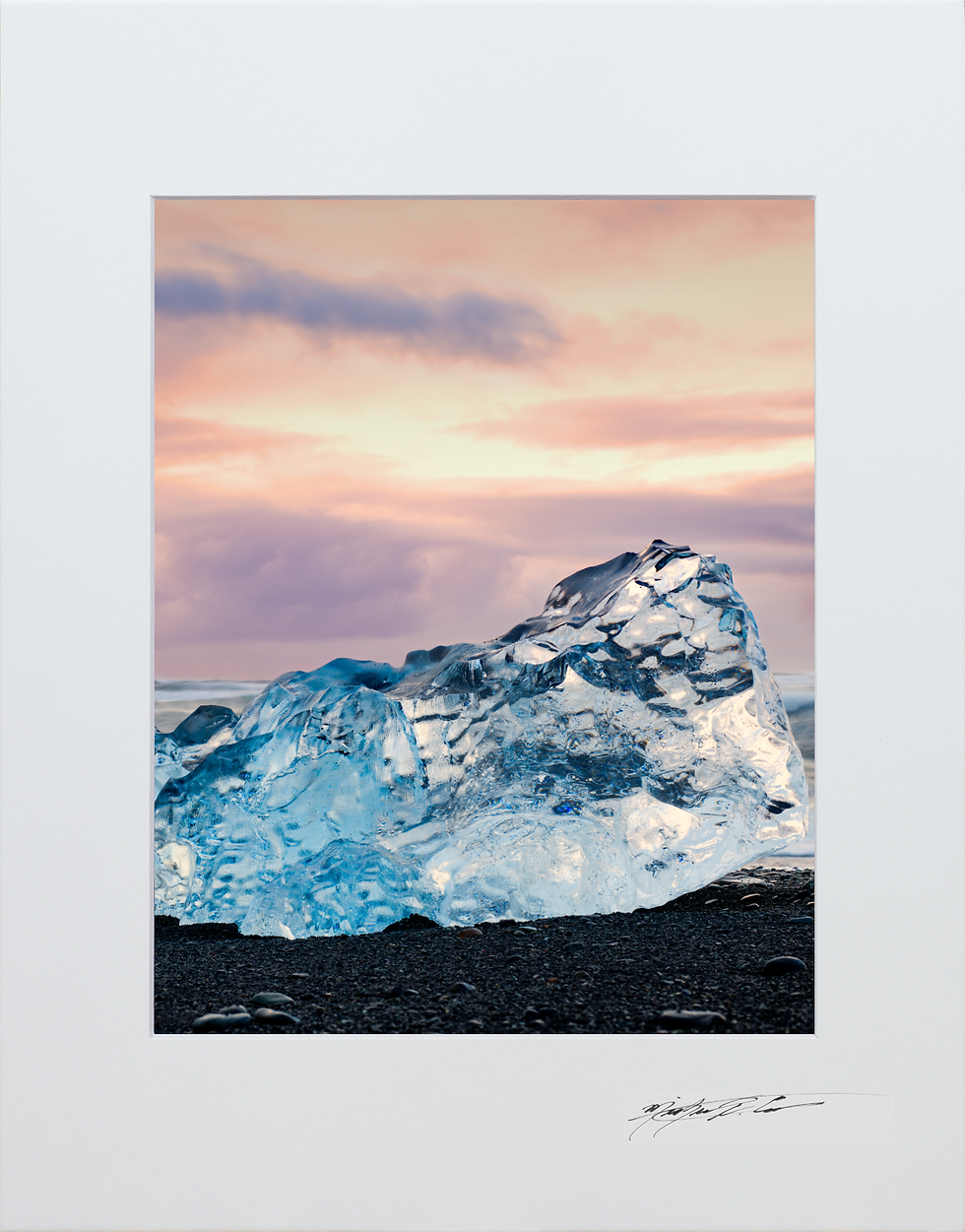 Diamond Beach, Iceland, 8x10 matted to 11x14