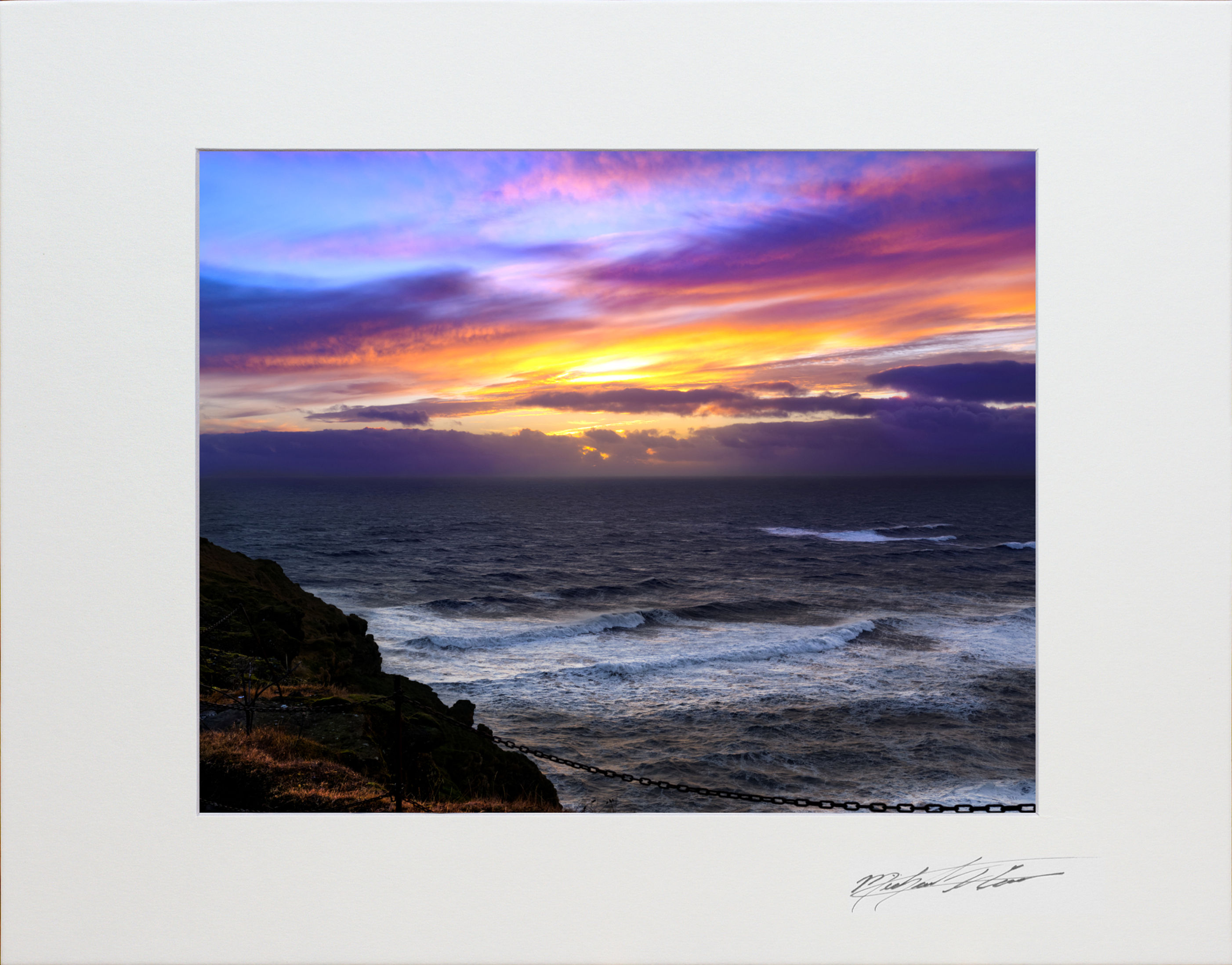 Sunset in south Iceland, 8x10 matted to 11x14